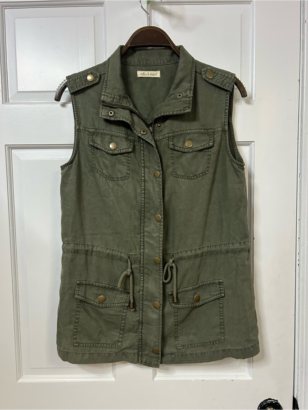 Altar'd State Olive Utility Vest with Drawstring Waist
